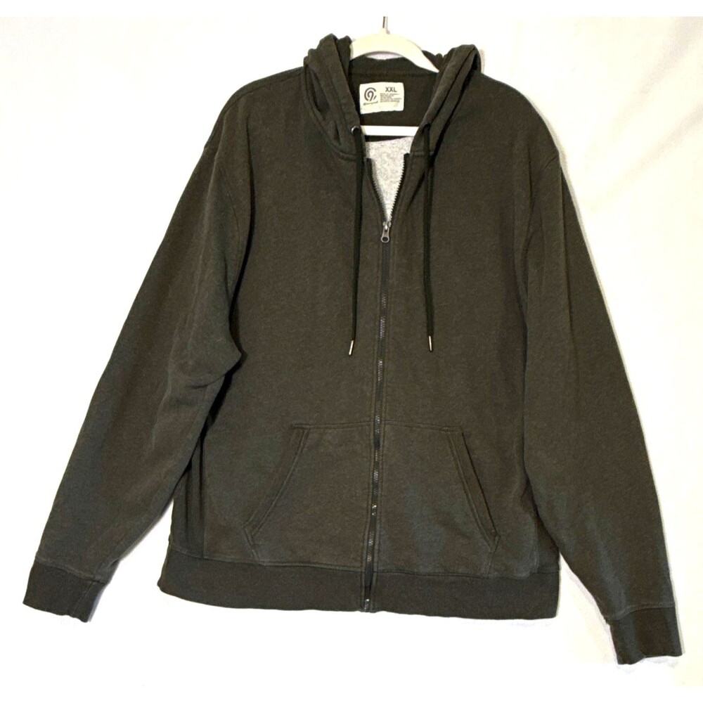 Champion C9 Men's Green Full Zip Fleece Hoodie w/ Pockets 2XL Cotton Blend Comfy